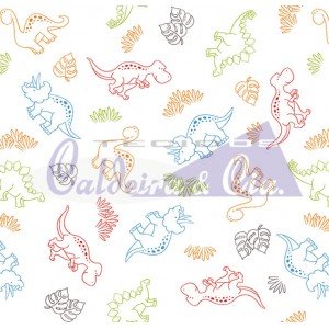 Contorno Dinos cor 07 (Branco c/ Colorido) 